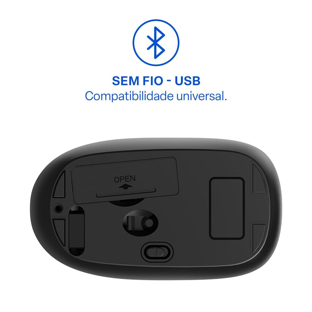 Mouse Sem Fio MS300 DPI1200 3 Botões Slim Preto Multi - MO380